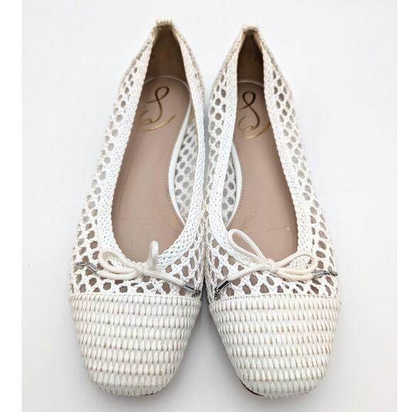 Sam Edelman May Ballet Flat Bow Detail Women's Bright White Size US9 EU40 - Picture 6 of 9